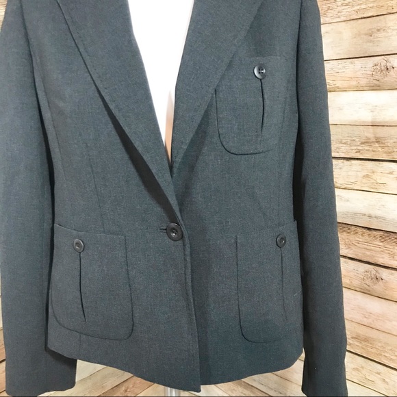 Liz Claiborne dark gray long sleeve blazer jacket - Picture 2 of 6